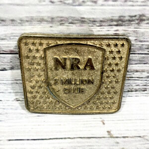 NRA 2 Million Club Gold Belt Buckle Collectors Western Gift Fathers Day Birthday